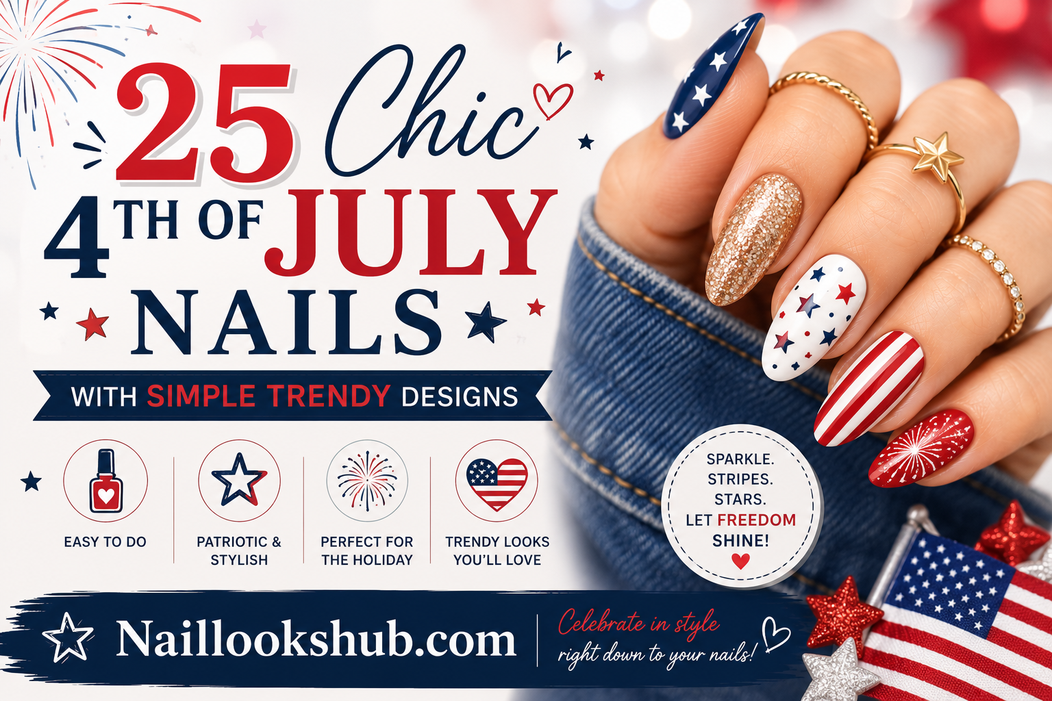 25 Chic 4th Of July Nails With Simple Trendy Designs 🇺🇸