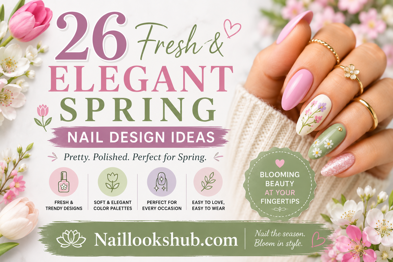 26 Fresh & Elegant Spring Nail Design Ideas