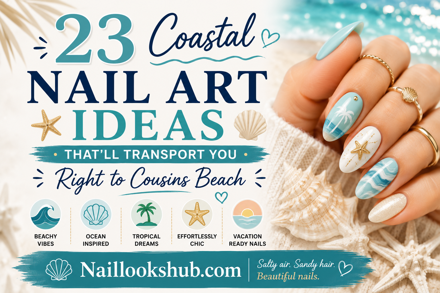 23 Coastal Nail Art Ideas That’ll Transport You Right to Cousins Beach