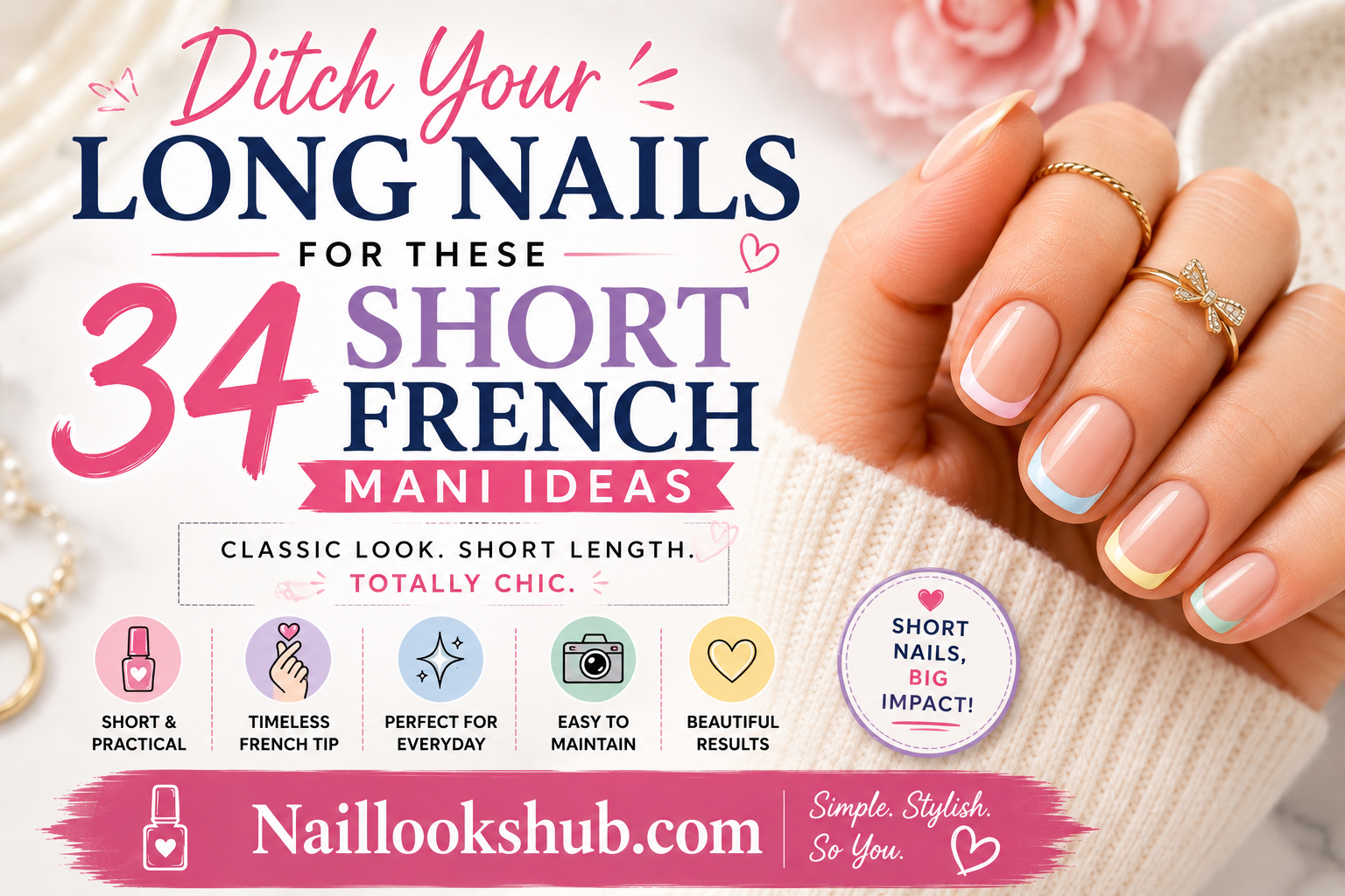 Ditch Your Long Nails For These 34 Short French Mani Ideas