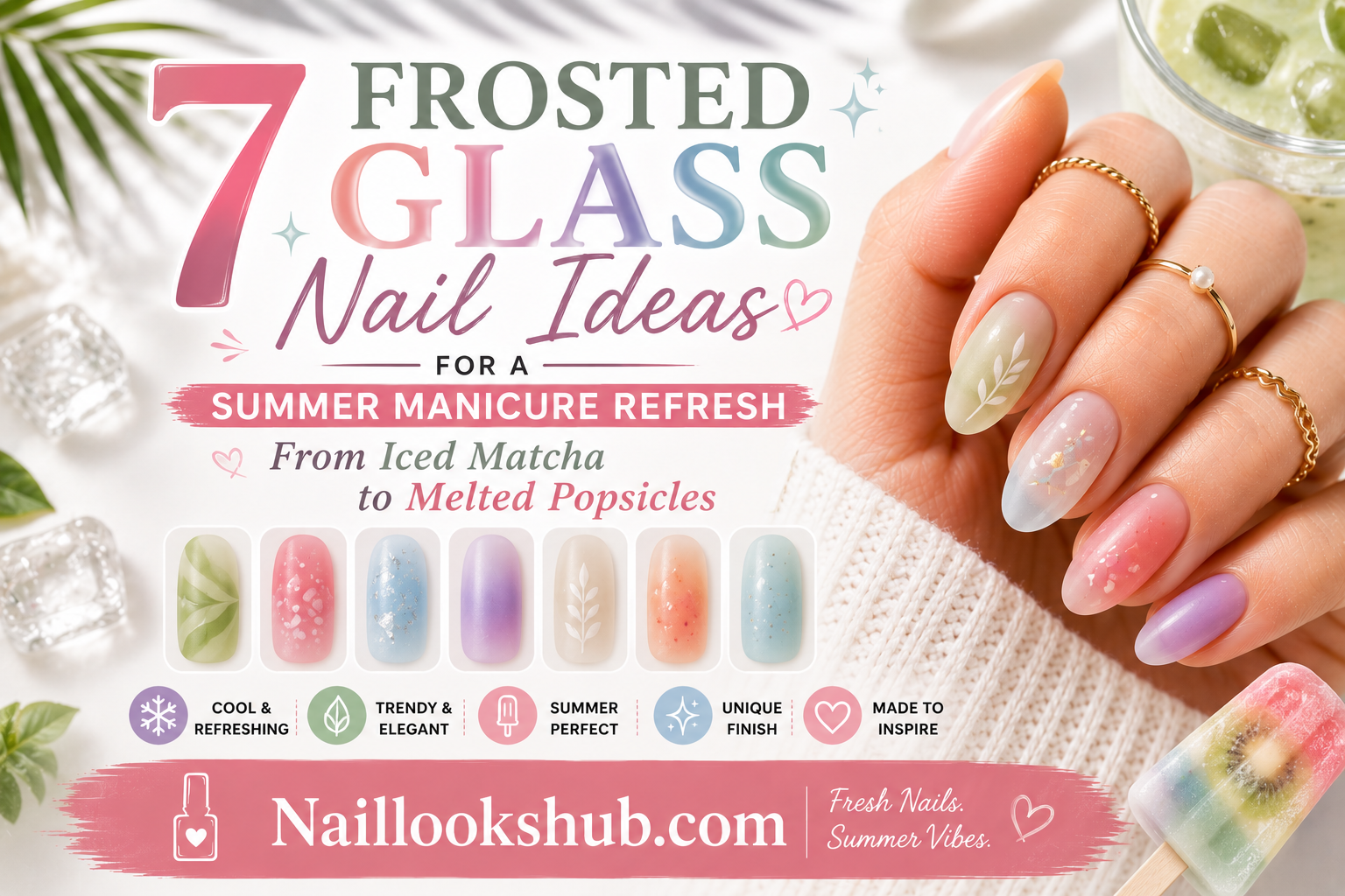 7 Frosted Glass Nail Ideas For a Summer Manicure Refresh, From Iced Matcha to Melted Popsicles